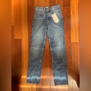 NEW Zara Jeans Mid Rise Full Length Straight Cut Size 00